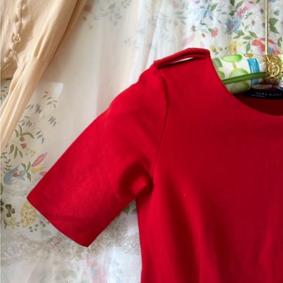 Rare Red Zara Dress ASO Zooey Deschanel XS - Picture 5 of 9